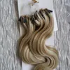 18-24 дюймов Micro Loop Человека Наращивание Волос Remy 100 г необработанные девственные бразильские волосы на теле волна микро петли наращивание волос кольцо