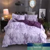 Stone Pattern Companter Bedding Set Queen Size Reactive Printing Beddings Vit och svart marmor duvet täcker set