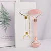 Hot Sales Real Brazilian Rose Quartz Facial Massage Roller Skönhet Jade Roller för ansikte med presentförpackning