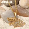 New inoxidável Lobo animal aço colar de pingente para fora congelado cristal Rhinestone Mens Hip Hop Jewelry presente