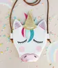 Baby Girls Unicorn Messenger Bag Pu Läder Tecknad Söt Kids Mini Shoulder Bag Boutique Ny myntväska