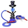 Nieuwe Waterpijp Set Dubbele Haak Glazen Pot Plastic Zachte Slang Keramische Kom Houtskool Houder Houtskool Tong Shisha Narguile Chicha pijp Wate5913808