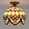 30CM European Love Baroque Celling Lights Tiffany Stained Glass Dining Room Bedroom Aisle Corridor Bathroom Ceiling Lamp TF050