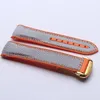 Herren-Uhrenarmband aus orangefarbenem, wasserdichtem Silikonkautschuk-Nahtmaterial mit Edelstahl-Schnalle für Omega Planet-Ocean 22 mm 3216