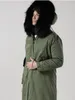 7 couleurs hommes manteaux de neige noir fourrure de raton laveur garniture à capuche coupe-vent marque Meifeng doublure en fourrure de lapin noir armée vert toile longues parkas