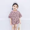 2019 Leopard Print Korean TopsShorts 2 Piece Set For Girls Children039s Kläduppsättningar Toddler Baby Girl Summer Clothes Children SU9649659