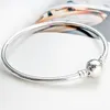 Real 925 Sterling Silver Ball Clasp Bangle Bracelet com caixa original para Pandora DIY encantos pulseira para mulheres homens dos homens