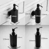 200ml Wall Mounted Pumps Dispenser Stainless Steel Lotion Pump Home Bath Black Coated Boston Round Soap Bathroom Supply Glossy