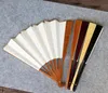 7-12" DIY Blank White Hand Fan Chinese Rice Paper Folding Fan Adult Calligraphy Fine Art Hand Painting Programs Handicrafts Bamboo Fans