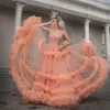 Sweet 16 Quinceanera Платья Арабский Коралл Тюль Пухлые Спагетти Ремни Сексуальная бисера Дубая Пром вечеринки Платье Элегантное Вечернее Платье