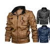 Moda- jaqueta de couro inverno militar piloto jaquetas outono moda outerwear motocicleta casaco de couro motocicleta