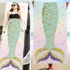 150 * 75cm Mermaid Cauda Toalha de Praia Retângulo Microfibra Toalhas Tapetes Coberturas Cartoon Beach Cobertor Mole Bath Towel A-ljja2352