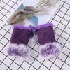 20 Colors Fashion Winter Warm Girl Leather Rabbit Fur Gloves Warm Winter Fingerless Gloves Colorful Christmas Gifts ZZA1415