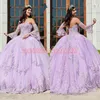 Charming Applique Lilac Quinceanera Dresses Ball Lace Plus Size Sweetheart 16 Tulle Girl Prom Party Dress Juniors Formal Gowns Custom Made