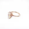 Classico all'ingrosso per anello a goccia lucido Argento sterling 925 placcato oro rosa Set CZ Diamond Lady Anello di alta qualità con originale B6137201
