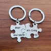 Her King His Queen Keychain King and Queen Couple Key Chain Puzzle Couple Key Ring Lover Wedding Anniversary Gifts