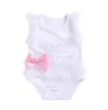 Newborn Baby Girls Bodysuits Мода Вышитые кружева Мой Маленькие Черно-Белые / Розовые Платья Письма Младенческие Детские Боди