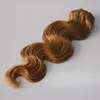 Elibess Brand Body wave Clip In Human Hair Extensions Indian 100% Remy Hair 120g/Set, Natural Color & Brown Color Options