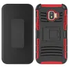 3-i-1 med Kickstand Swivel Belt Clip Case Cover ShockoProof PC + Silikon Skyddskal för Samsung Galaxy J2 Core S8 Active S7 Active