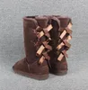 Nuevas botas de diseñador 7803 Australia mujer niña clásicas botas de nieve de lujo bowtie tobillo medio arco bota de piel invierno negro castaño
