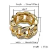 Hiphop ringen sieraden luxe prachtige gouden verzilverde stijl koper cluster ringen grade kwaliteit glinsterende zirkoon vinger rin8482171