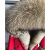 Женский меховой мех маомаоконг настоящий пальто зимнее пиджак Женщины Long Parka Natural енота воротнич