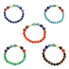 7 bracelet de pierres précieuses personnalisé 8 mm 7 chakra pierres semi-précieuses pierres précieuses naturelles perles rondes perles guérison cristal bracelet élastique unis