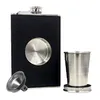 50pcs Portable stainless steel flask 8oz creative folding retractable wine set with stainless steel funnel in 3 piece set T3I5681