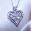 Bling Bling Zircon Coeur Collier Femmes Strass Coeur Pendentif Collier Bijoux Cadeau pour Amour Accessoires De Mariage