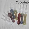 Kit de néctar de vidrio con puntas de cuarzo Hookahs Dab Straw Oil Rigs Silicone Smoking Pipe accesorios para fumar