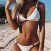 bikini sexiga kvinnor badkläder bikini push up baddräkt solid strandkläder baddräkt thong biquini bikini set