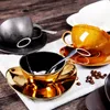 Europäischen Stil Keramik Kaffeetasse Untertassen Haushalt Restaurant Nachmittagstee Kaffeetasse Schwarz Teetasse Set243z