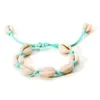 Natural Shell Flätat Rope Armband Män och Kvinnor Justerbar Anklet Födelsedag Påsk Fritidsgåva Armband En mängd olika val