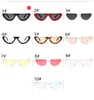 2019 Cool Vintage Cat Eye Gafas de sol Semi-Rimless Moda Cateye Mujeres Gafas de sol 10 colores Bisagra de metal Gafas al por mayor baratas YD0105