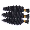 Crochet indiano Bulk Human Wave Deep Hair Bulks brasiliano