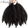 Nicole Sentetik 8 inç Afro Kinky Marly Örgüler Tığ işi saç uzantıları 14 rootspc Yüksek Sıcaklık Fiber Marley Braid 8595956