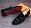 뜨거운 판매 -R 신발 새로운 망 패션 캐주얼 아파트 남성 디자이너 드레스 신발 Sequined Loafers 남자 플랫폼 운전 신발