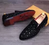 Hot Sale-R Skor Nya Mens Fashion Casual Flats Mäns Designer Klänning Skor Sequined Loafers Mäns Platform Driving Shoes