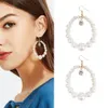 Gros-boucles d'oreilles femmes perles perles rondes charme huggie boucle d'oreille fille diamant pendentifs simple cercle Designer Bijoux livraison gratuite