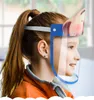 DHL Frakt Pet Kids Cartoon Face Shield Safety Chidren Protective Mask Cover Anti-Fog Anti-UV Transpartent Facial Mask för Boys Girls