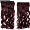 18-28 "Lunga clip nelle estensioni dei capelli sintetici al 100% Estensioni di capelli naturali reali 3/4 testa piena 1 pezzo marrone nero