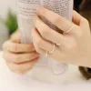 925 Крошка перстни стерлингового серебра Glint Gleam для женщин Новые моды 1.3мм Толщина Midi Ring Fine Jewelry