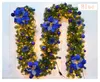 2.7m Xmas LED Boom Opknoping Rotan Decoratie voor Kerstfeest Bruiloft Huis Outdoor Garland Lichten Krans Decor Bloem Wijnstok