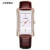 SINOBI Elegant Women's Rectangle Wrist Watches Durable Leather Watchband Top Luxury Brand Ladies Geneva Quartz Clock Female Gift