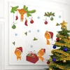 Christmas Living Room adorabile gatto calzino Wall Stickers Window Decor Wall Sticker