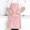 Kitchen Apron Housework Cleaning Sleeves + Apron Waterproof Anti-oil Kitchen Stripe Apron Housewife Working Aprons