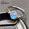 Natuurlijke opaal zilveren ring 4 mm * 6 mm opaal ring voor vrouw 925 zilveren opaal sieraden romantische geschenk