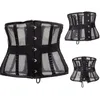 Kvinnor Sexig Genomskinlig Mesh Underbust Waist Cincher Korsett Andningsbar Slimming Waist Bodyshaper Shapewear Corsets Party Outfit Black Aprikos