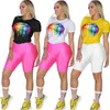 Donne Estate Top Tees Colore sexy Labbra dipinte maglietta Manica corta girocollo marca moda Arcobaleno Labbra Divertente Casual Tshirt S-3xl A3134