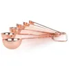 Rostfritt stål Mätsked Set Luxury Rose Gold Measuring Scoop Set Kök Mätverktyg Bakningstillbehör ZC0245